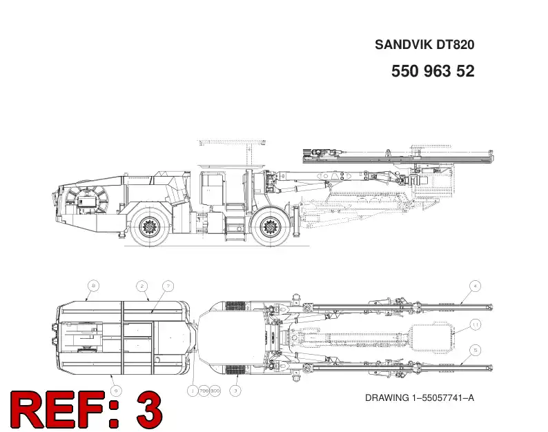 55096344 550 963 44 FRONT END MODULE - Sandvik Technical Drawing