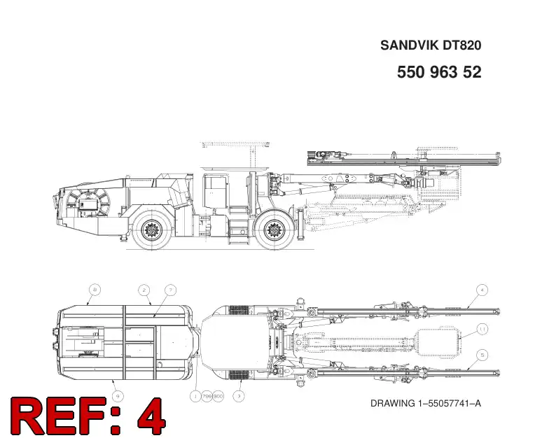 55096345 550 963 45 DRILLING MODULE - Sandvik Technical Drawing