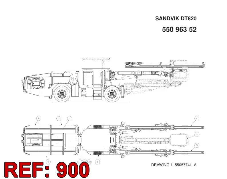 55096351 550 963 51 SEPARATE PARTS - Sandvik Technical Drawing