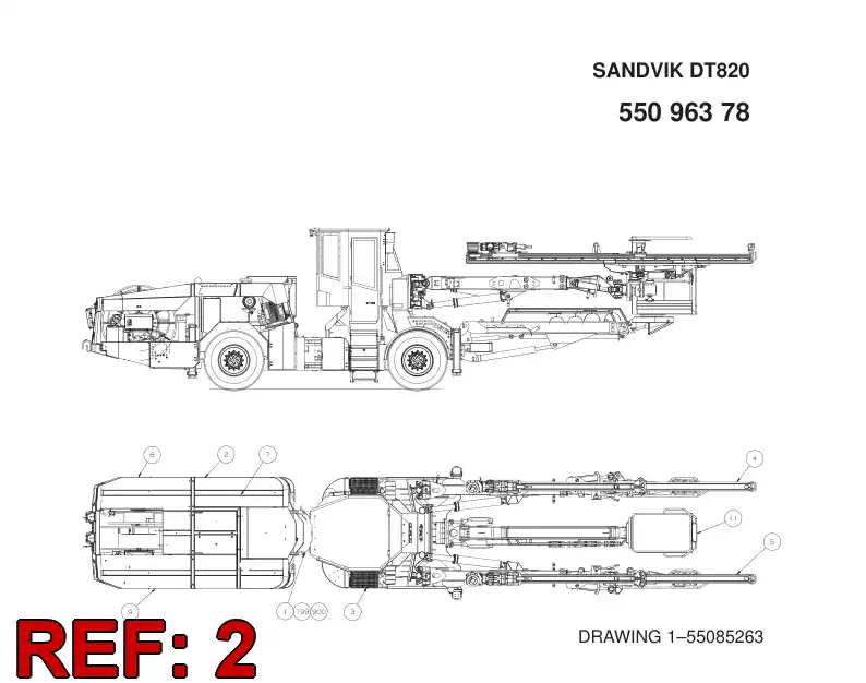 55096369 550 963 69 REAR END MODULE - Sandvik Technical Drawing