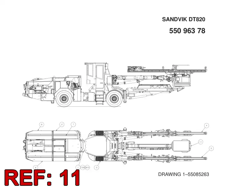 55096376 550 963 76 BASKET BOOM MODULE - Sandvik Technical Drawing