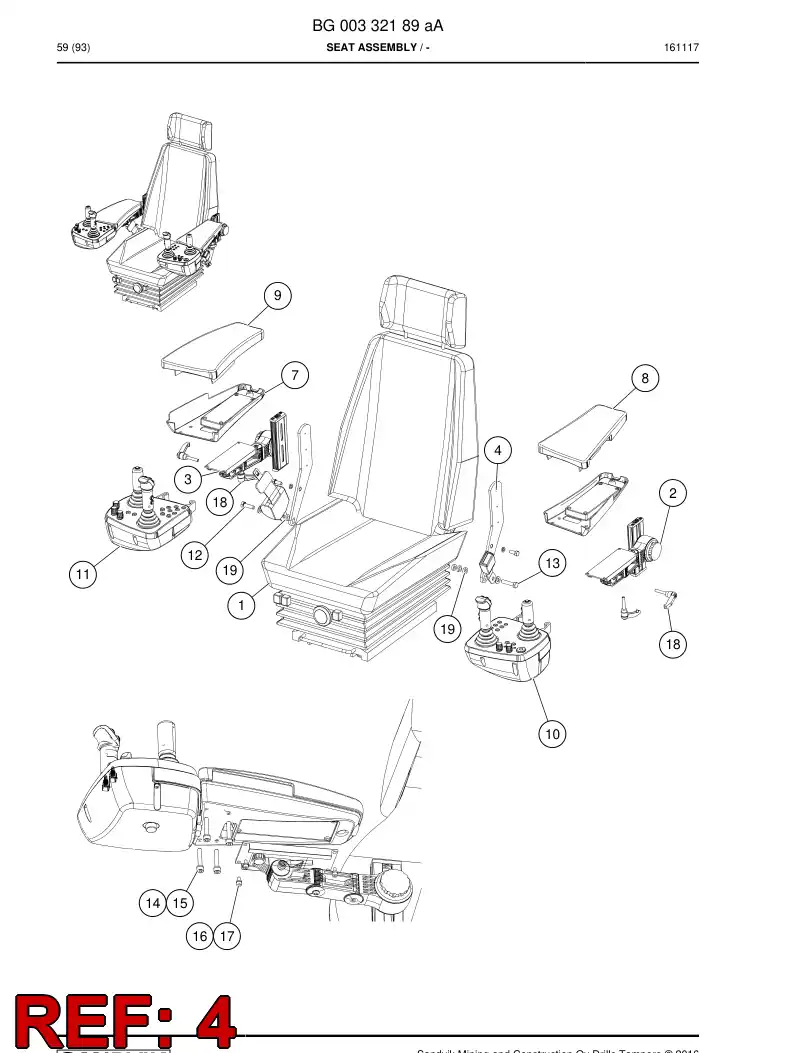 55096444 550 964 44 Plate, Mounting - Sandvik Technical Drawing