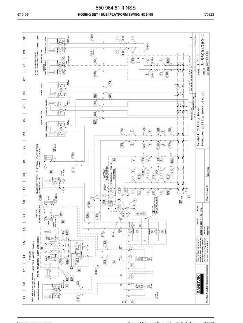 55096481f 550 964 81f Hosing Set - Sandvik Technical Drawing