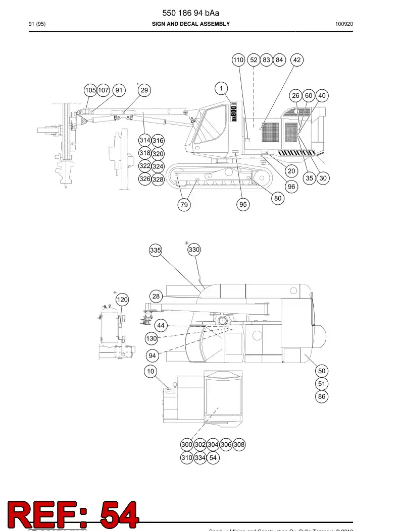 55096504 550 965 04 Decal - Sandvik Technical Drawing