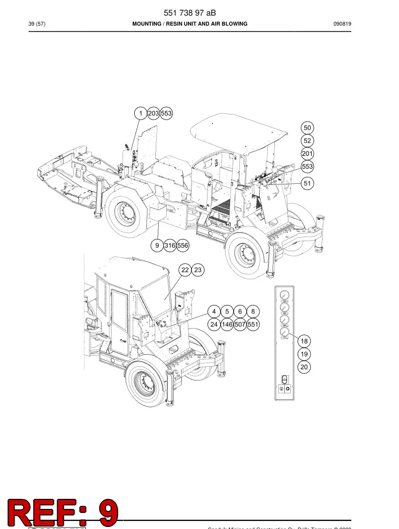 55096544a 550 965 44a Bracket - Sandvik Technical Drawing
