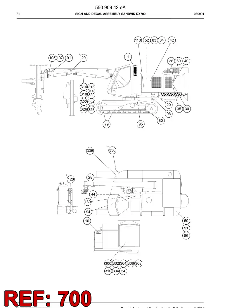 55096570a 550 965 70a Transportation drawing - Sandvik Technical Drawing