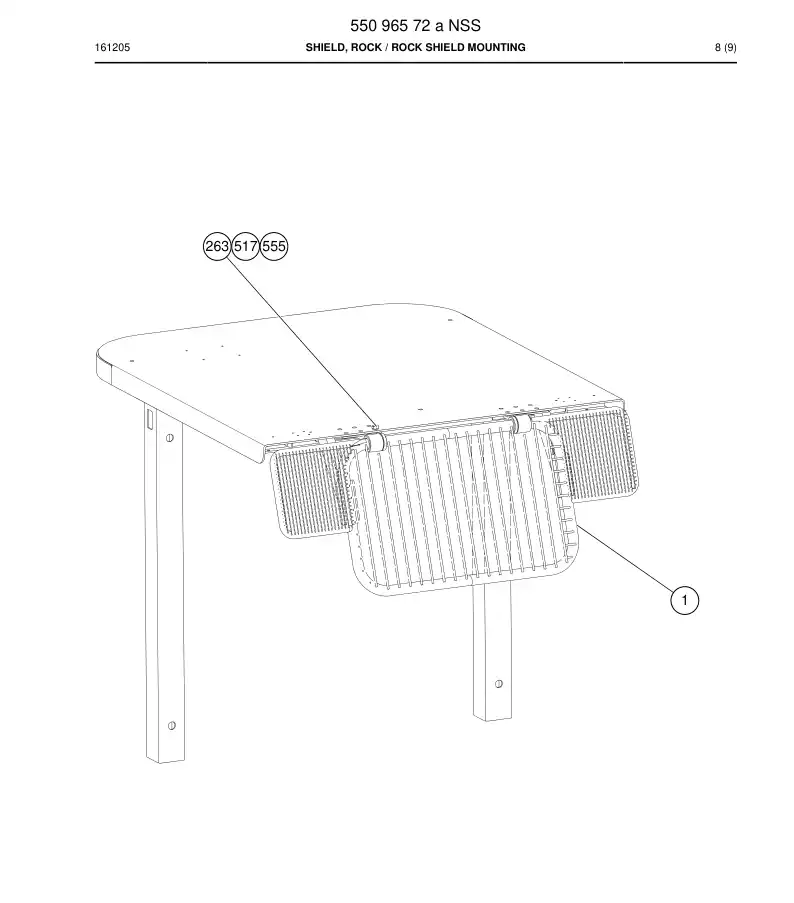 55096572a 550 965 72a Shield, Rock - Sandvik Technical Drawing