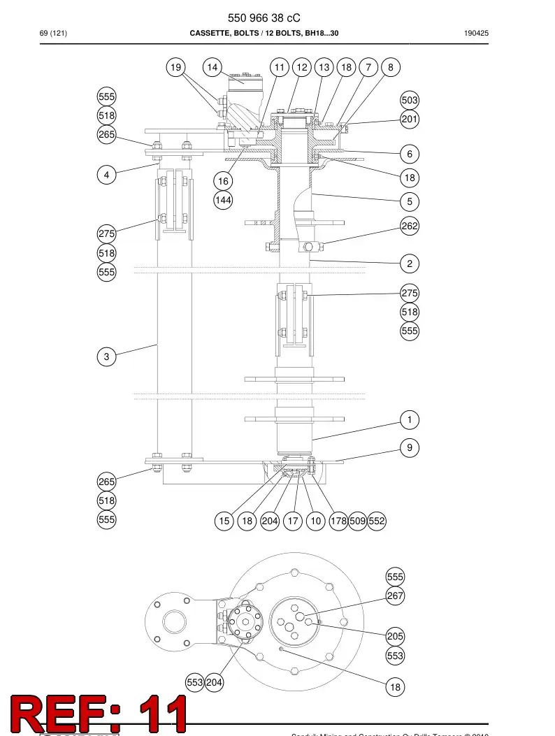 55096636 550 966 36 Swing Piece - Sandvik Technical Drawing
