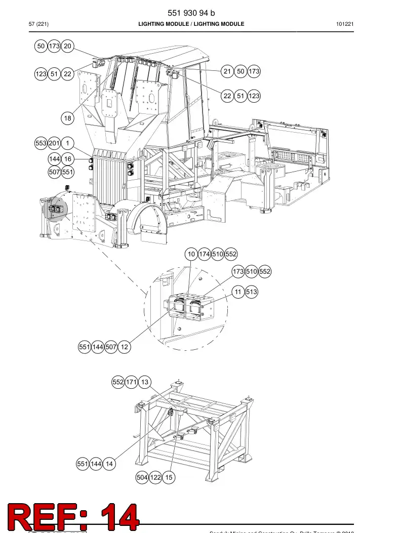 55096704 550 967 04 Light - Sandvik Technical Drawing