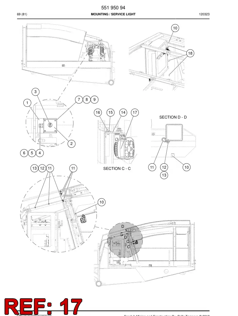 55096704b 550 967 04b Light - Sandvik Technical Drawing