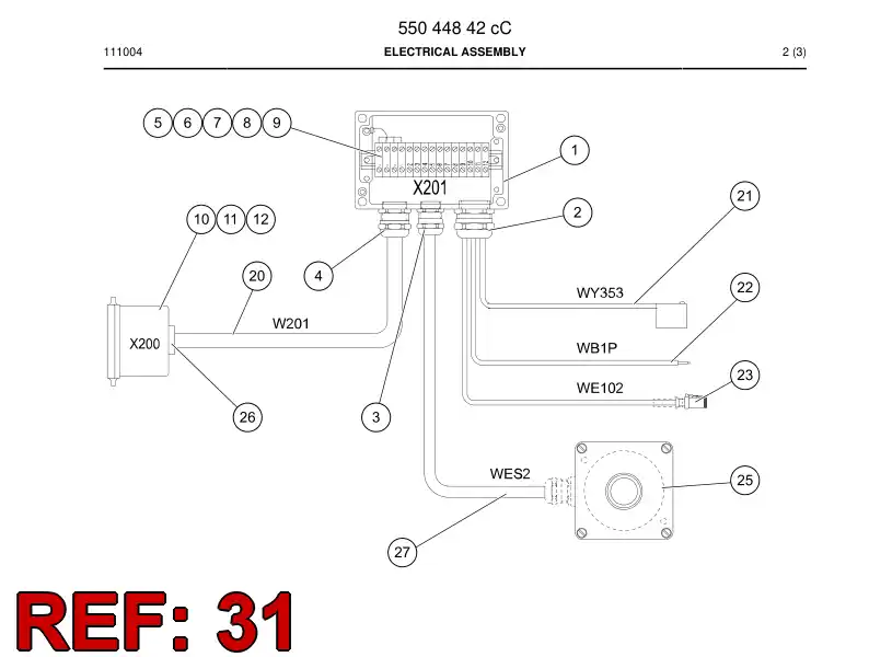 55096824 550 968 24 Wiring instruction - Sandvik Technical Drawing