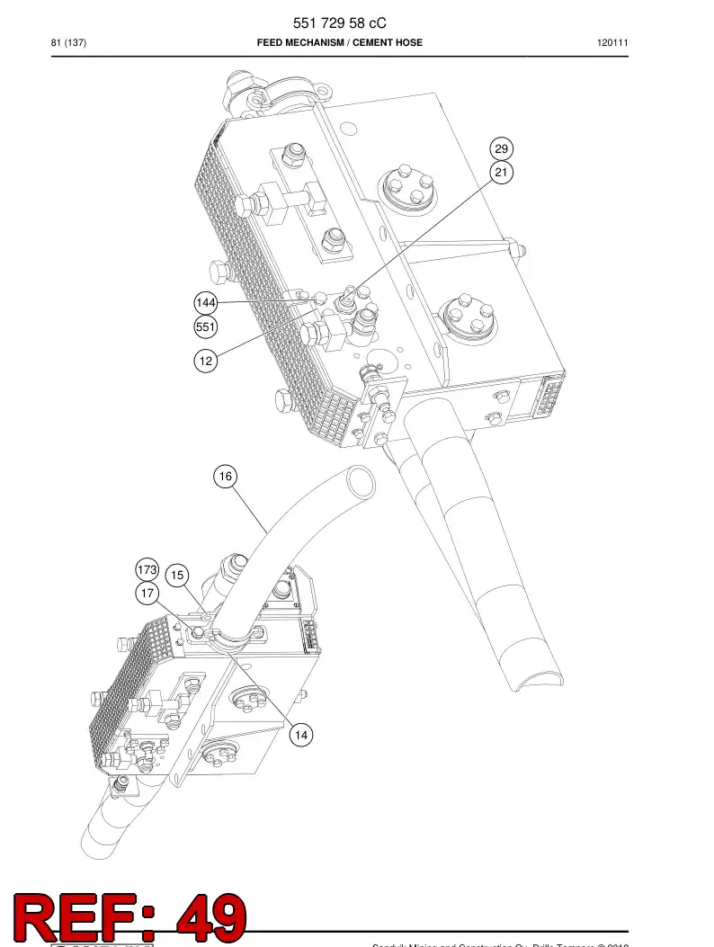 55096864 550 968 64 Protecting wire mesh - Sandvik Technical Drawing