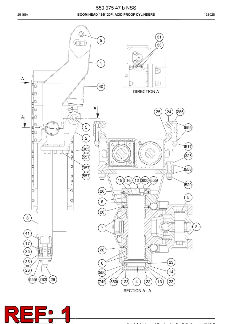 55096896a 550 968 96a Swing piece - Sandvik Technical Drawing