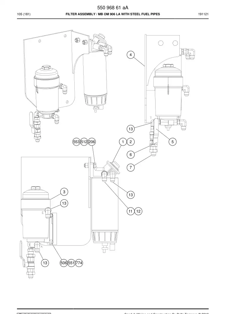 55097177 550 971 77 Filter - Sandvik Technical Drawing