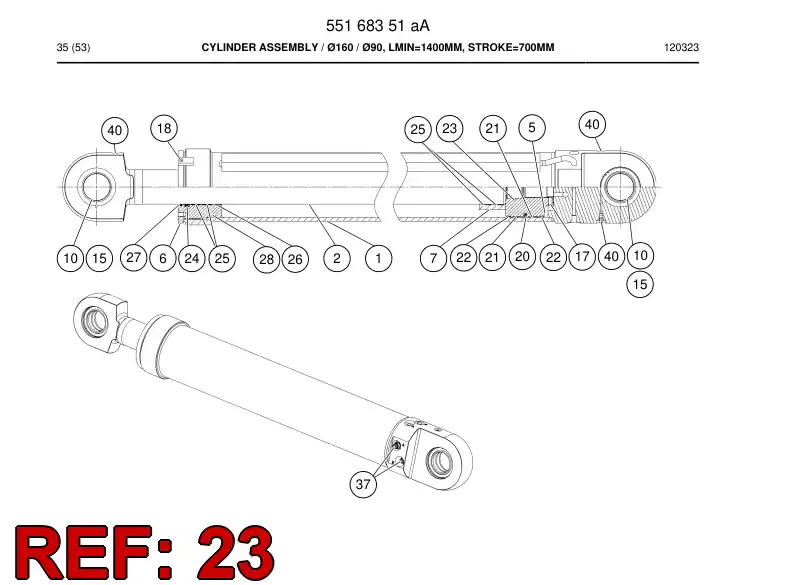 55097184 550 971 84 O-Ring - Sandvik Technical Drawing