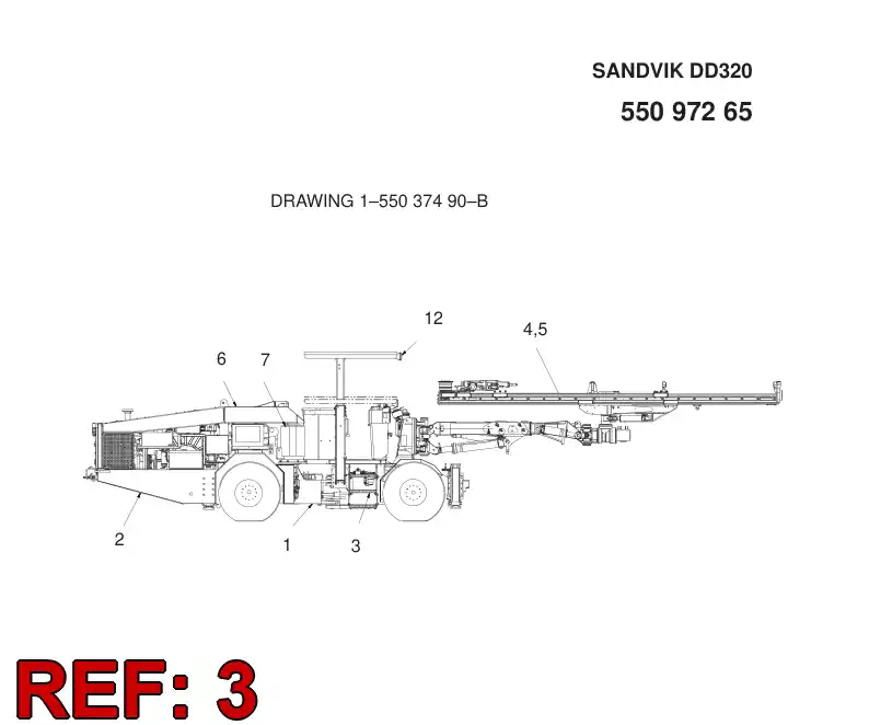 55097259 550 972 59 CARRIER MODULE - Sandvik Technical Drawing