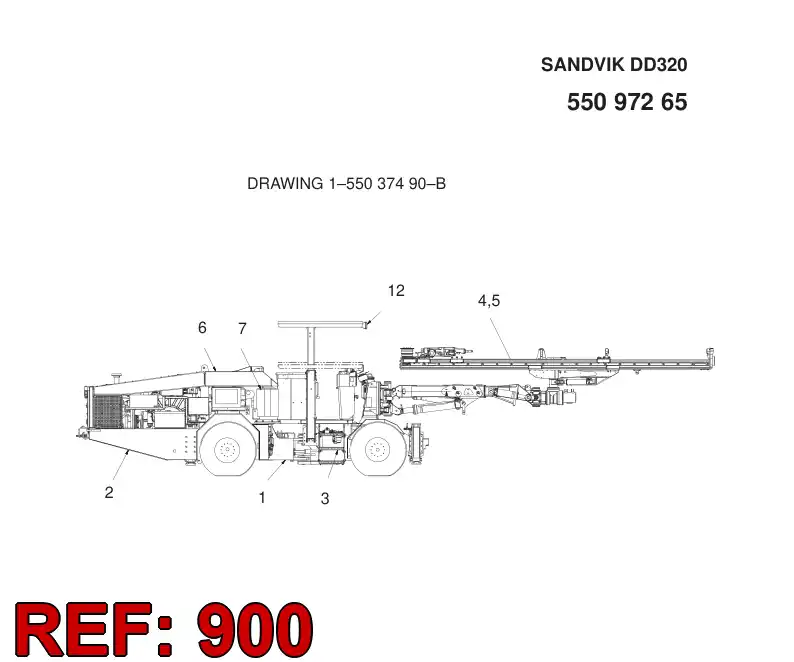 55097264 550 972 64 SEPARATE PARTS - Sandvik Technical Drawing
