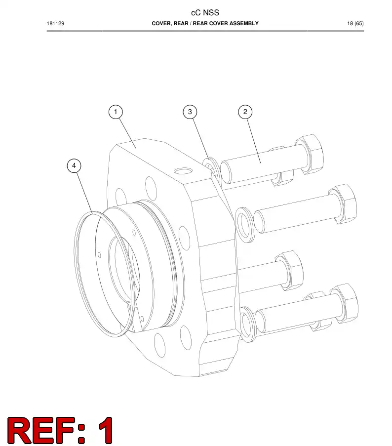 55097289 550 972 89 Cover, Rear - Sandvik Technical Drawing