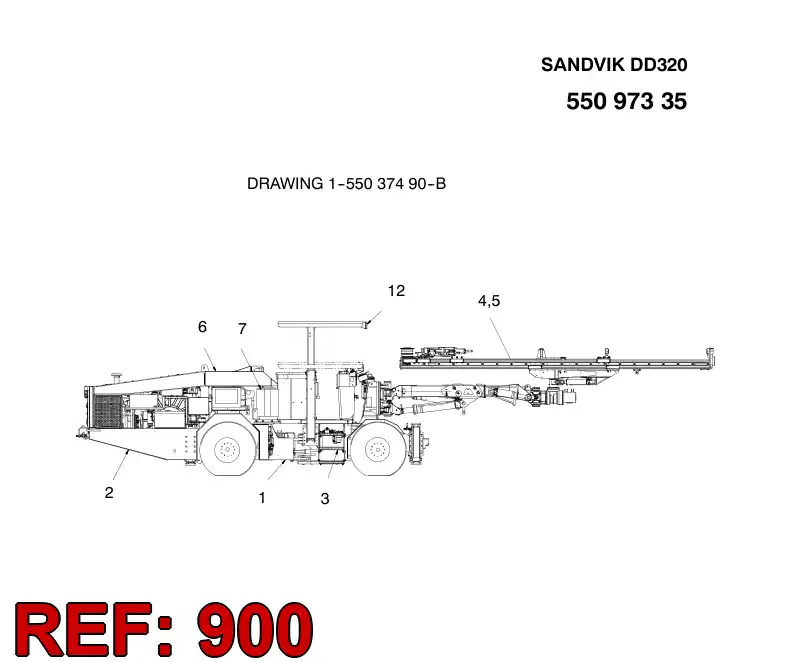 55097334 550 973 34 SEPARATE PARTS - Sandvik Technical Drawing