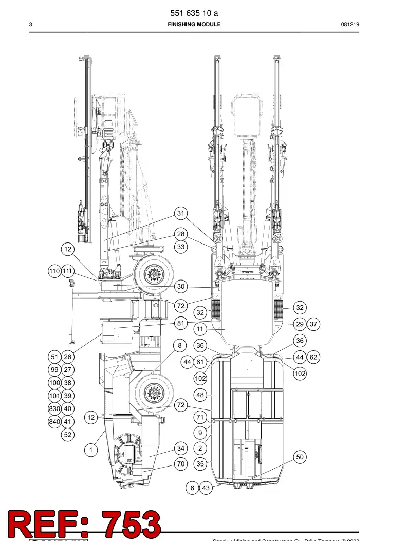 55097545 550 975 45 Sign - Sandvik Technical Drawing