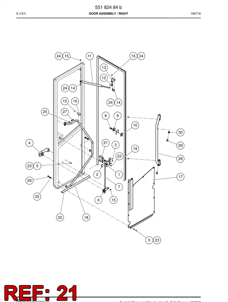 55097732 550 977 32 Plate, Cover - Sandvik Technical Drawing