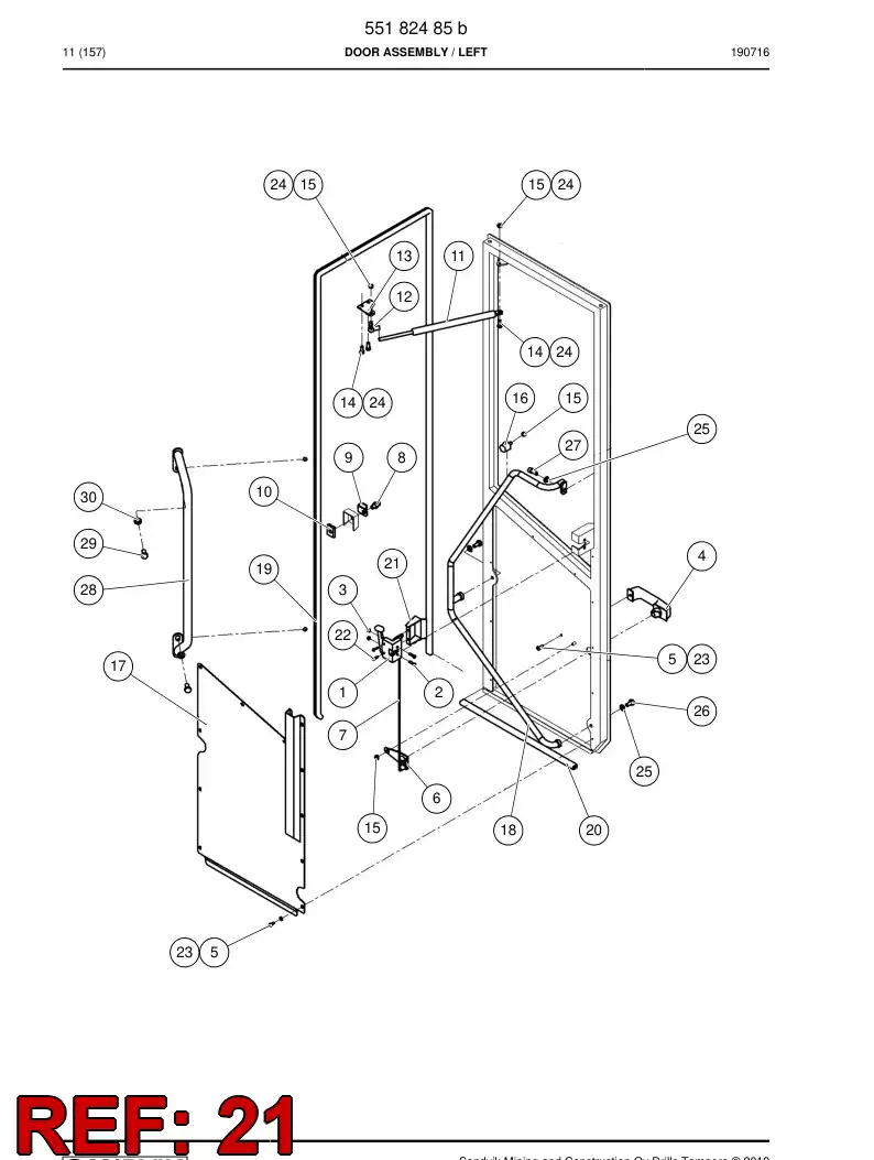 55097733 550 977 33 Plate, Cover - Sandvik Technical Drawing