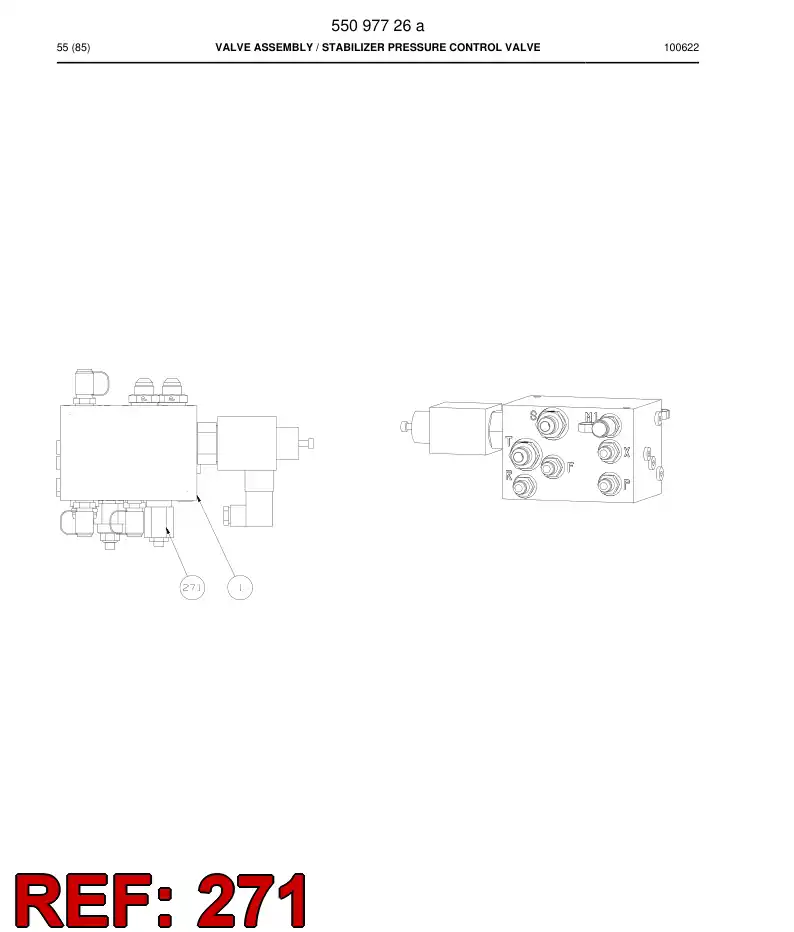 55097791 550 977 91 PRESSURE RELIEF VALVE - Sandvik Technical Drawing