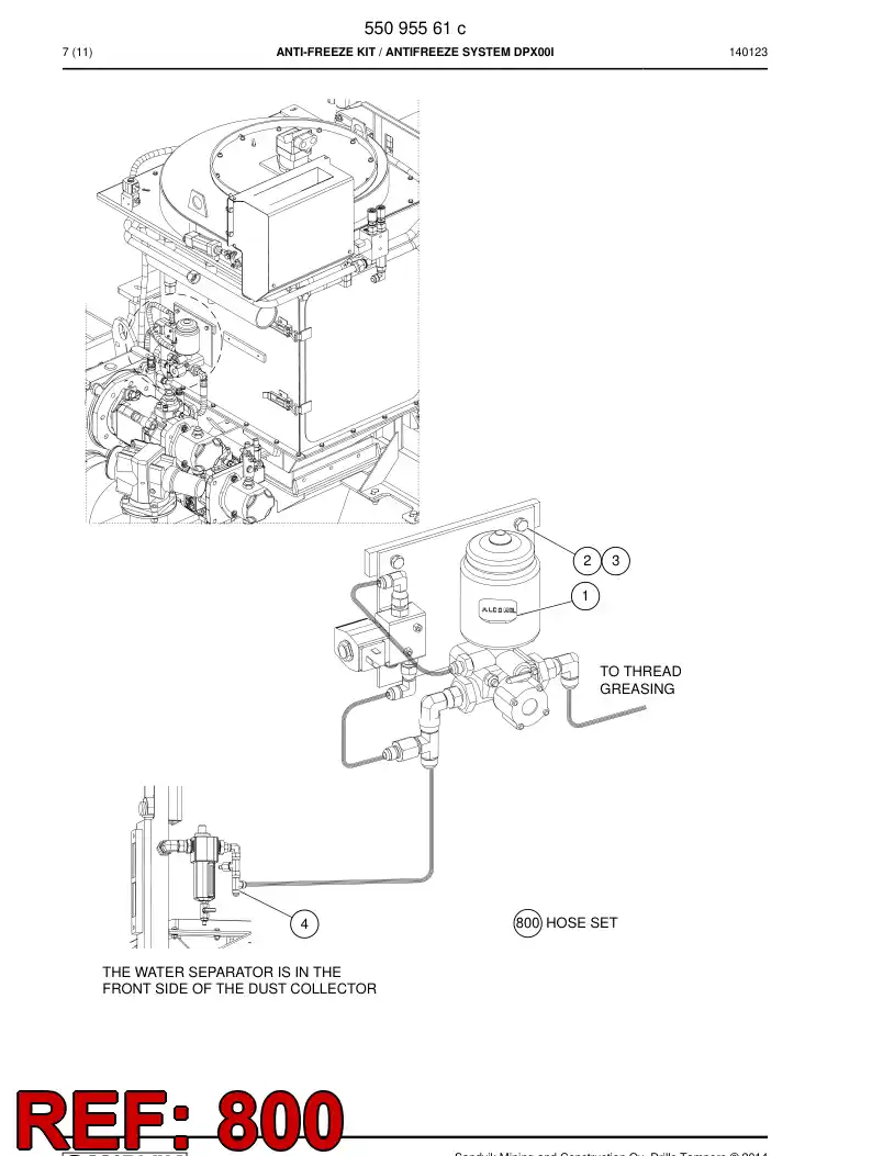 55097858d 550 978 58d Hose Set - Sandvik Technical Drawing