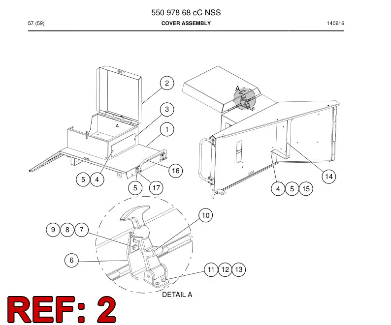 55097871 550 978 71 Cover Assembly - Sandvik Technical Drawing