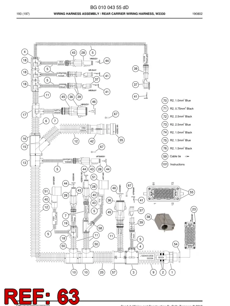55098053 550 980 53 Contact, Male - Sandvik Technical Drawing