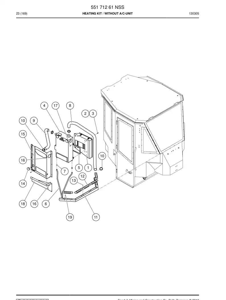 55098090 550 980 90 Plate, Cover - Sandvik Technical Drawing
