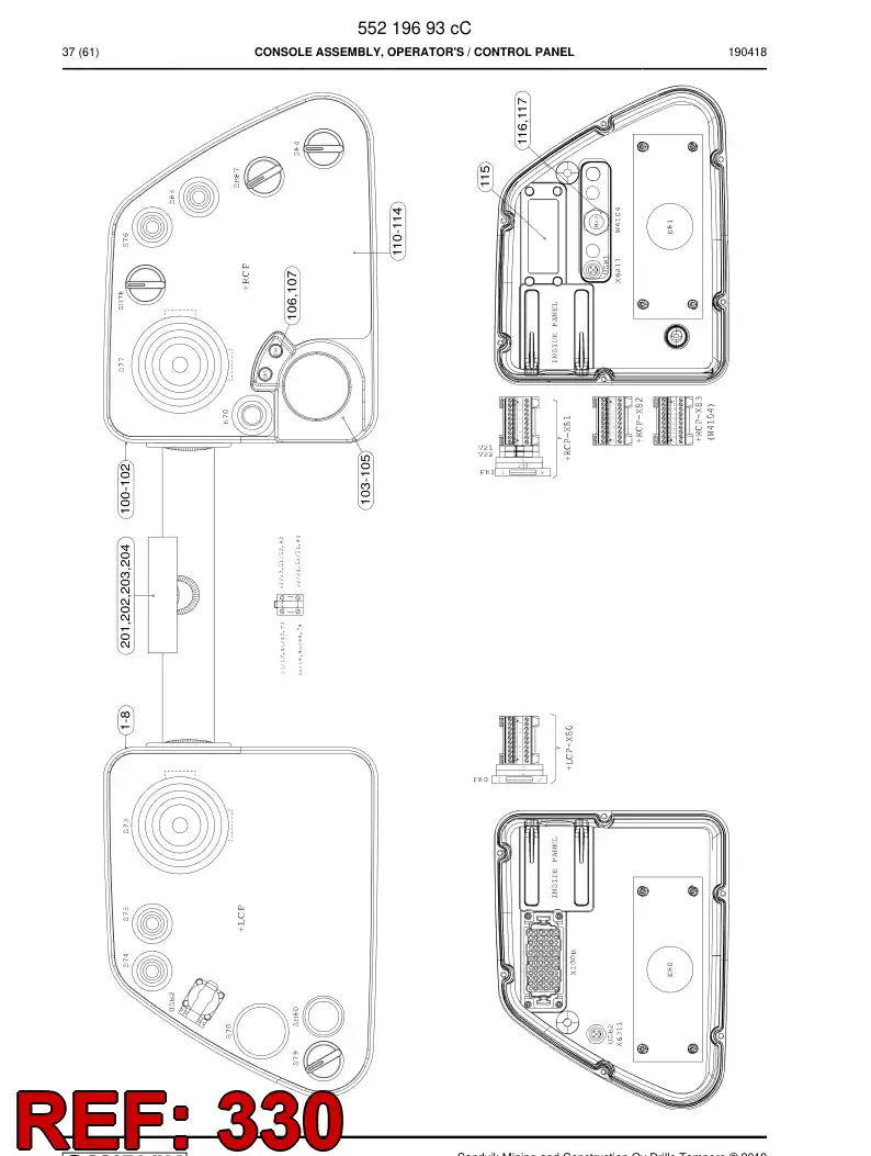 55098094a 550 980 94a Cover - Sandvik Technical Drawing