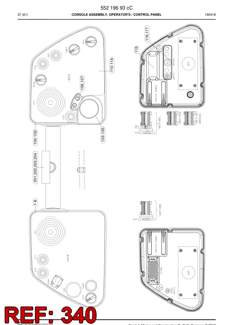 55098095a 550 980 95a Cover - Sandvik Technical Drawing