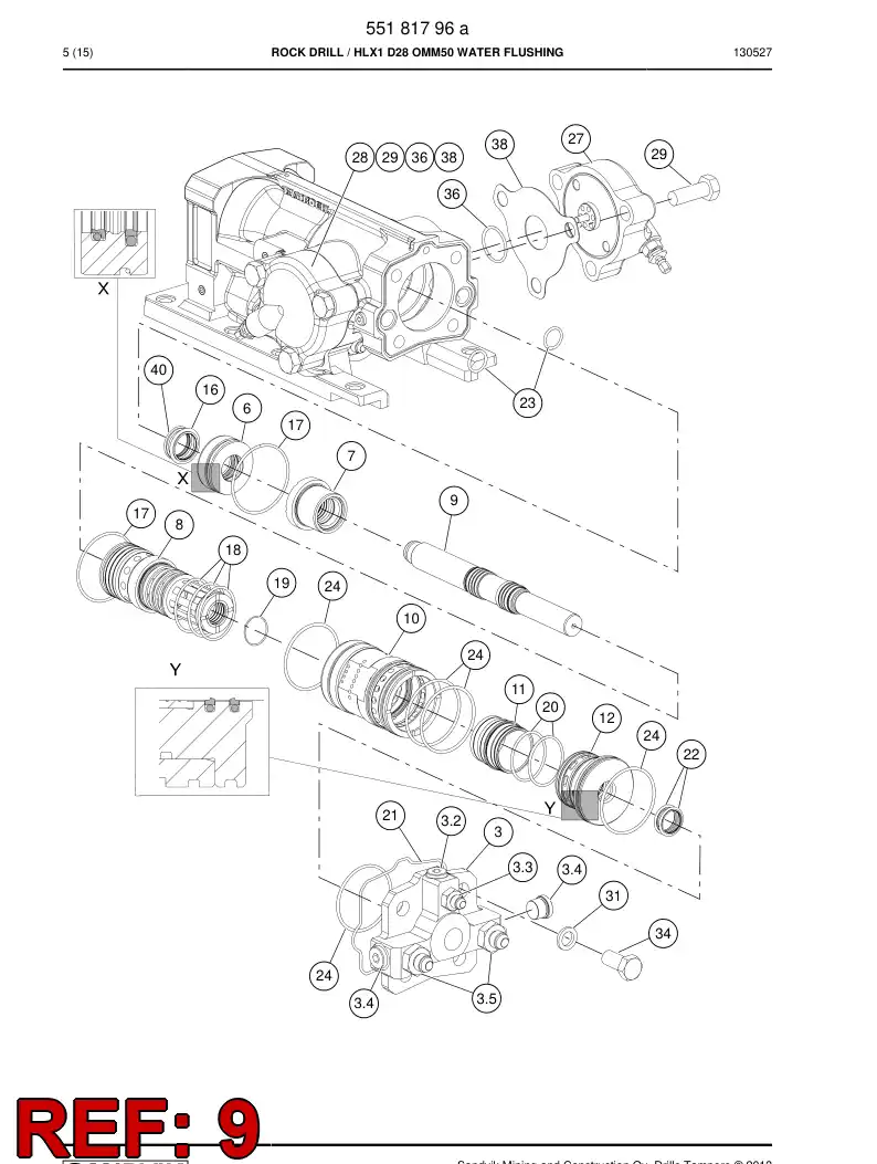55098355 550 983 55 PISTON - Sandvik Technical Drawing