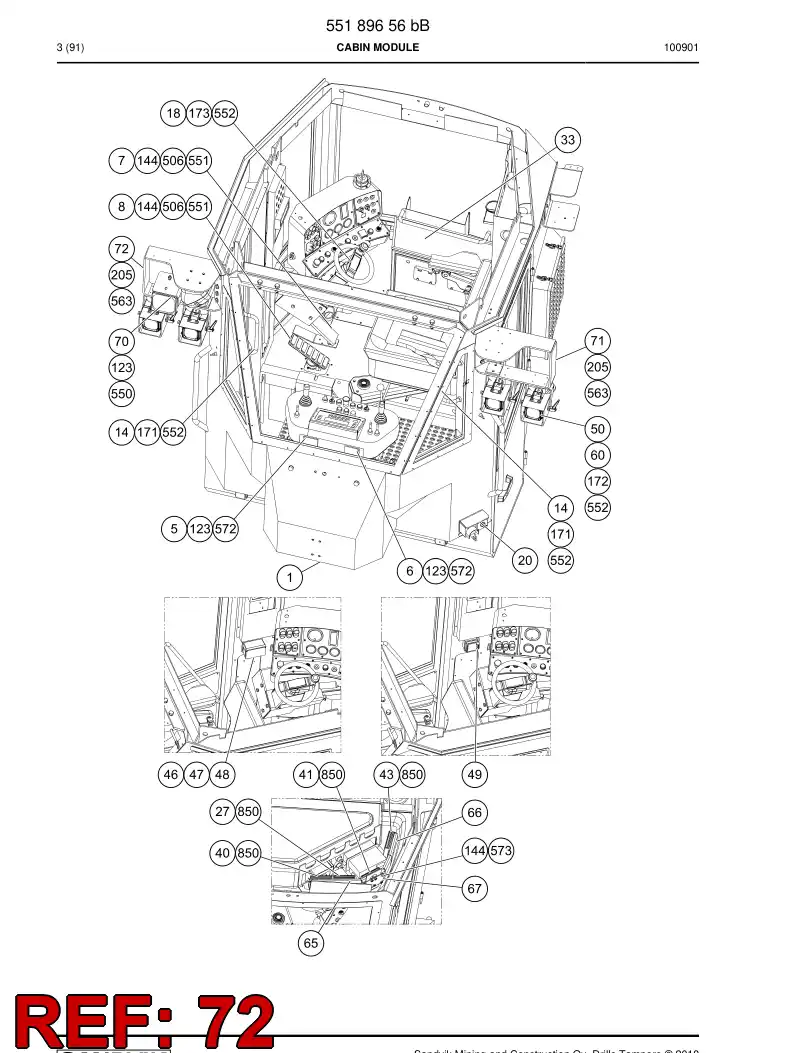 55098452 550 984 52 Light bracket - Sandvik Technical Drawing