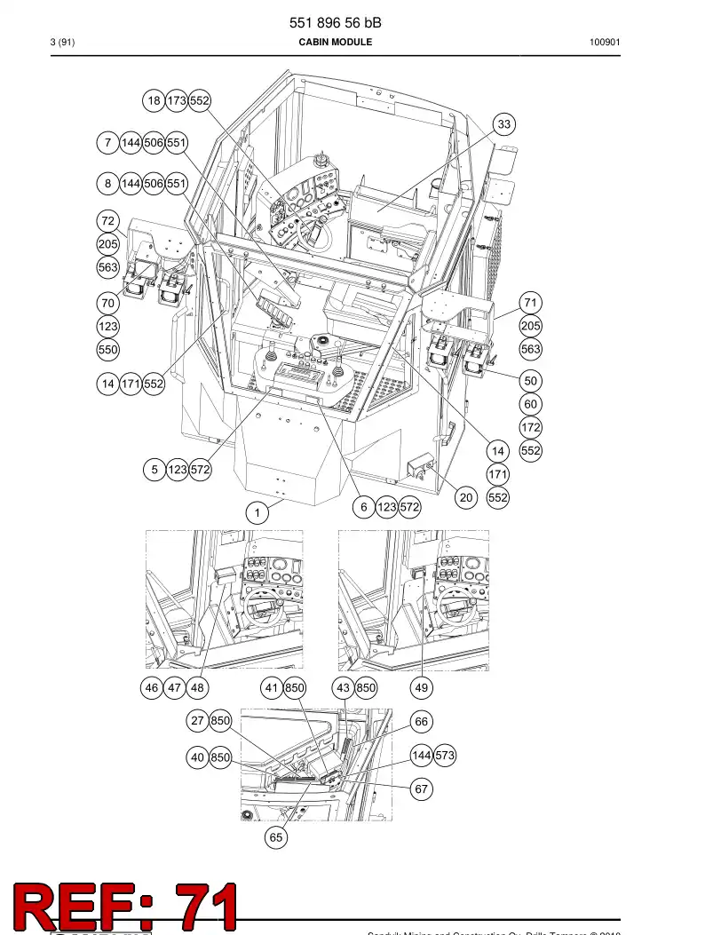 55098453 550 984 53 Light bracket - Sandvik Technical Drawing