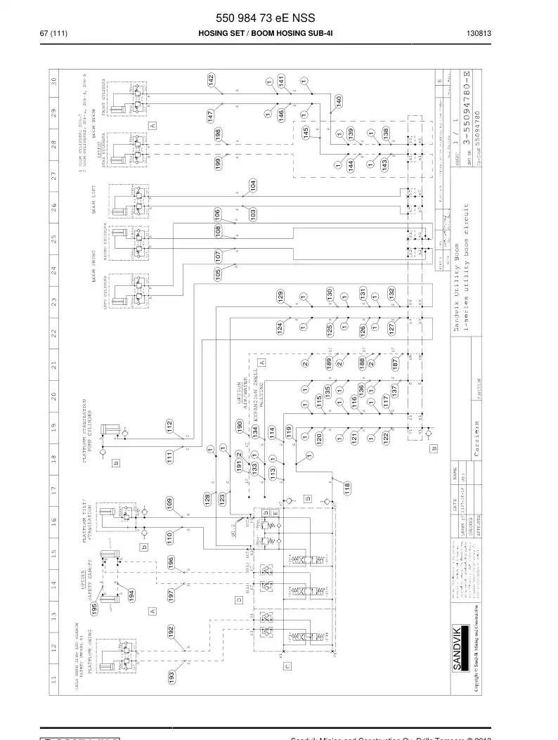 55098473e 550 984 73e Hosing Set - Sandvik Technical Drawing
