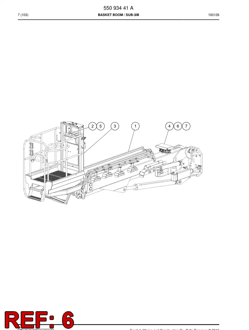 55098474b 550 984 74b Hosing - Sandvik Technical Drawing