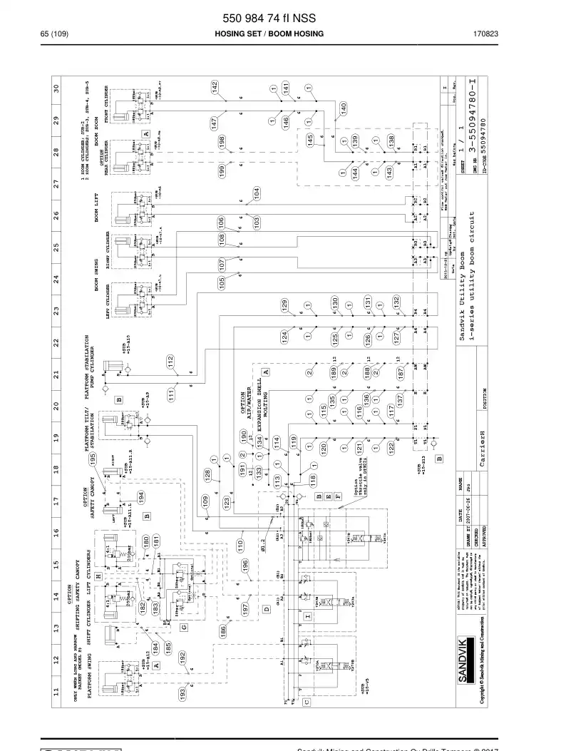 55098474f 550 984 74f Hosing Set - Sandvik Technical Drawing
