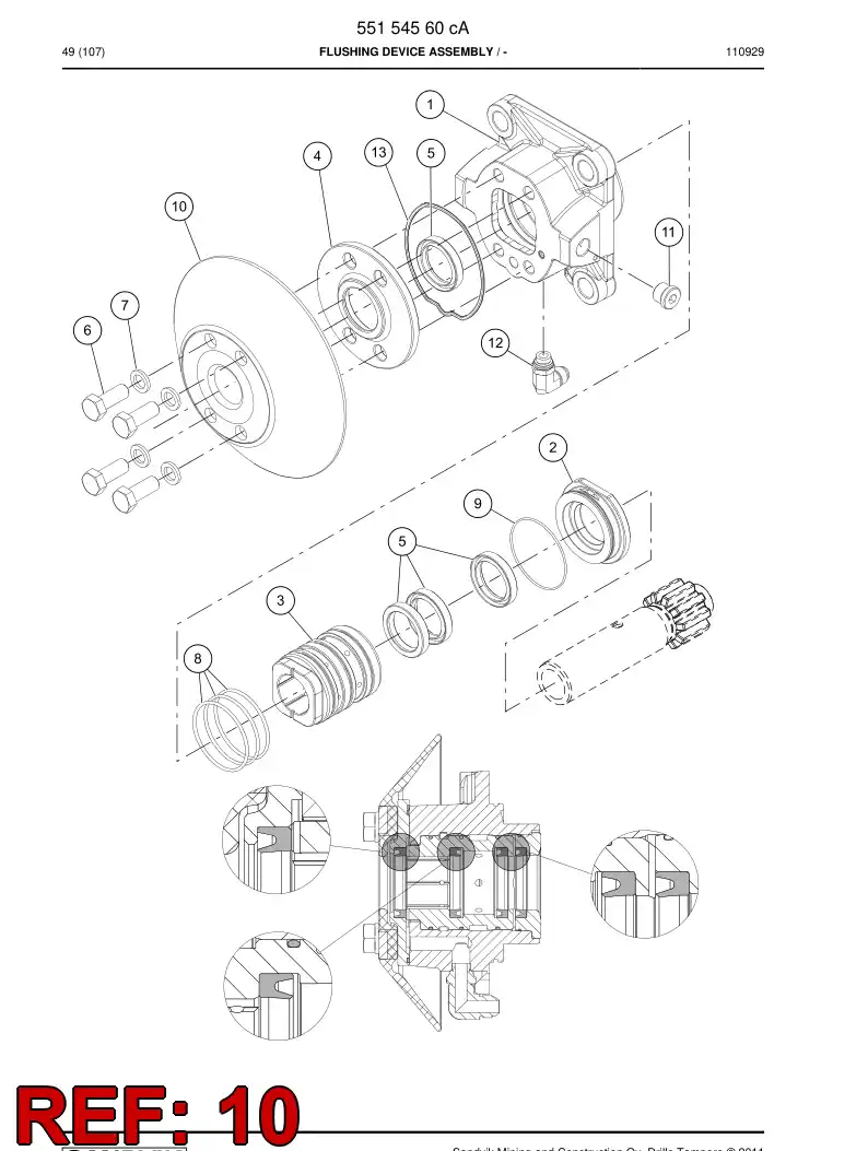 55098549 550 985 49 Guard - Sandvik Technical Drawing