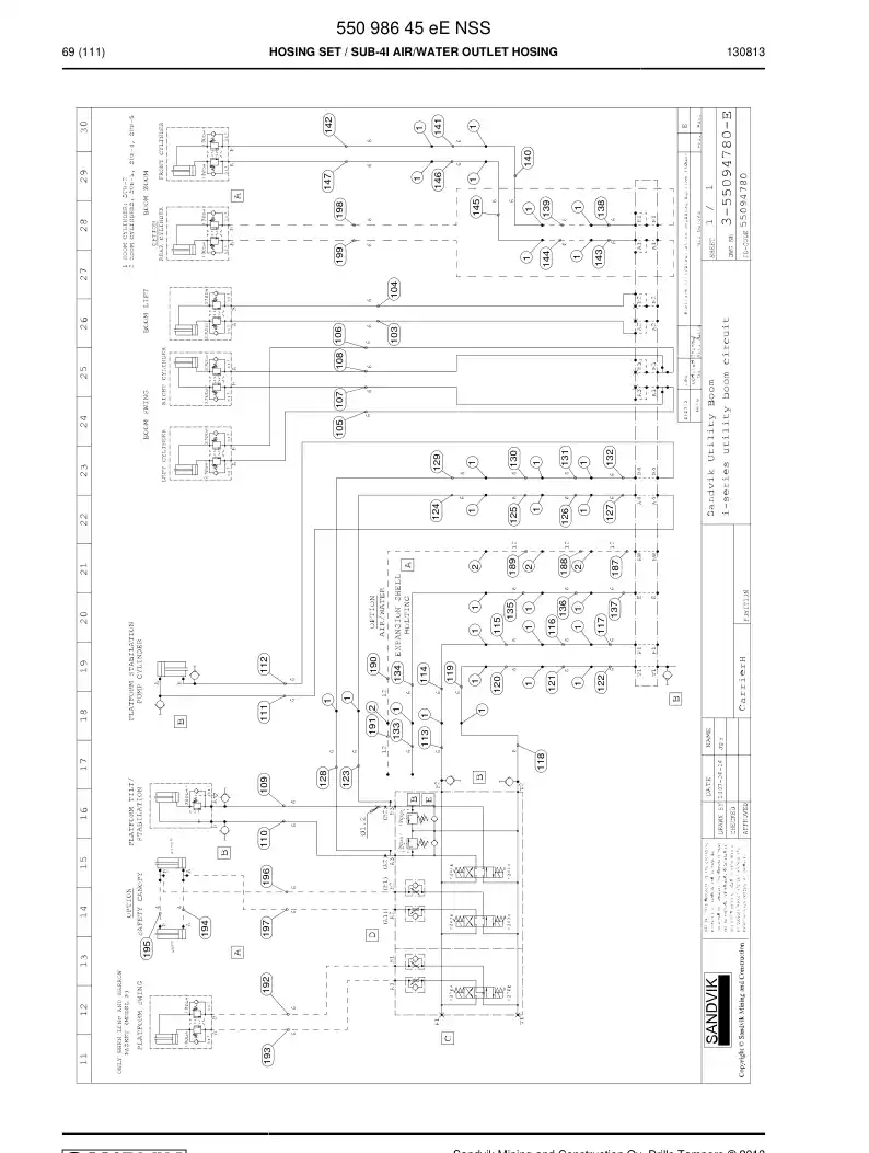55098645e 550 986 45e Hosing Set - Sandvik Technical Drawing