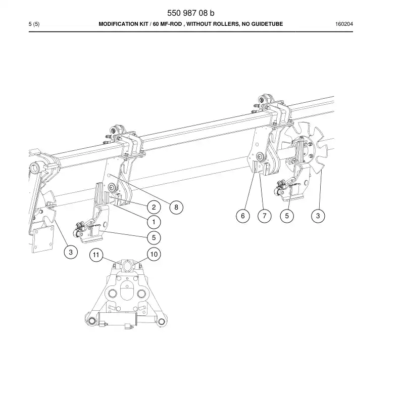 55098708b 550 987 08b Modification Kit - Sandvik Technical Drawing