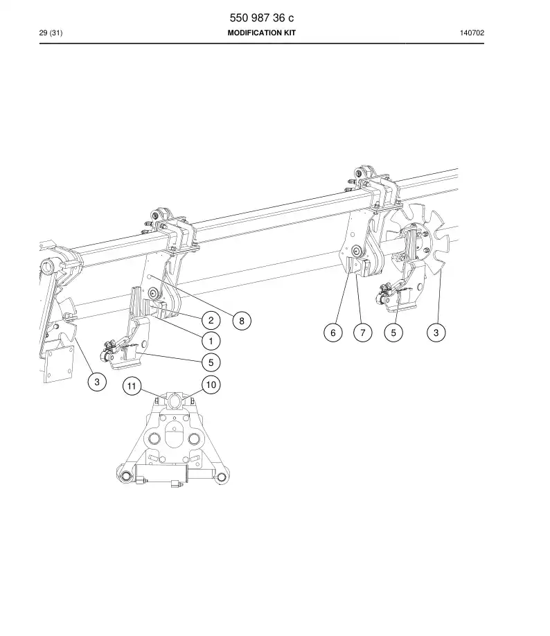 55098736c 550 987 36c Modification Kit - Sandvik Technical Drawing