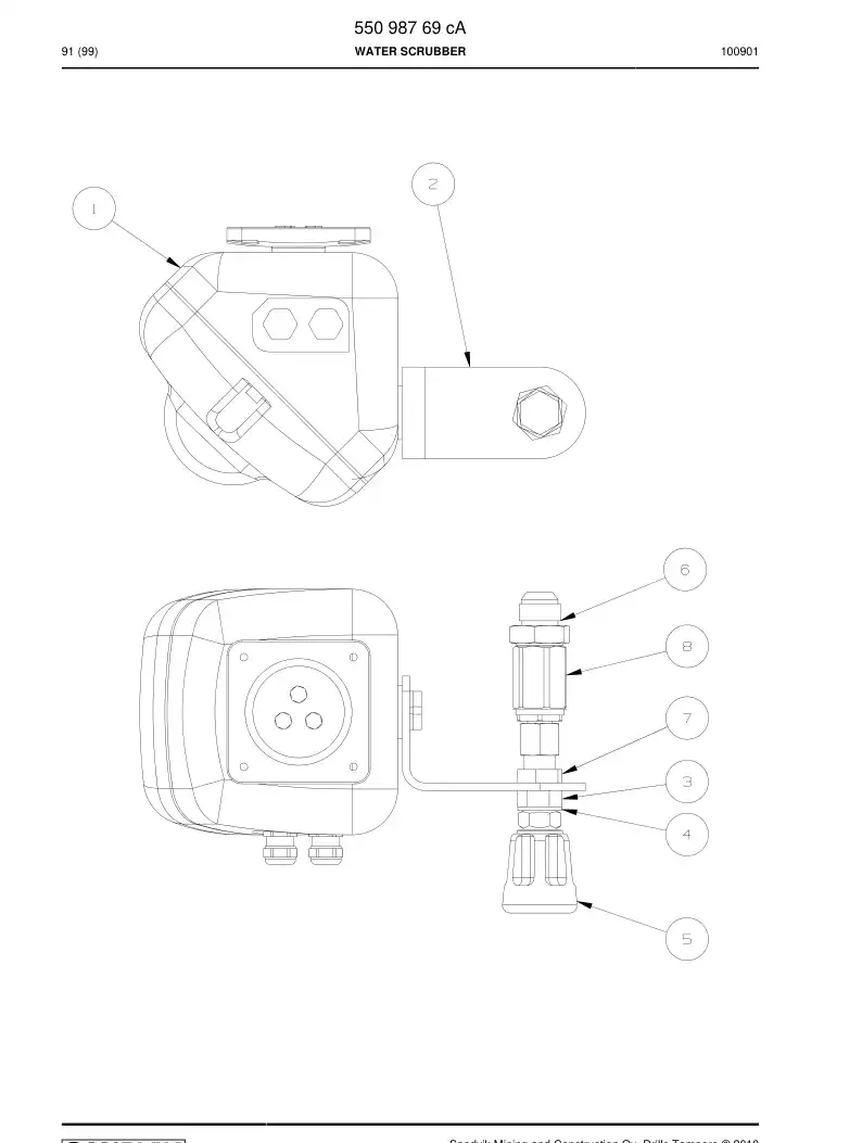 55098769f 550 987 69f Scrubber, Water - Sandvik Technical Drawing