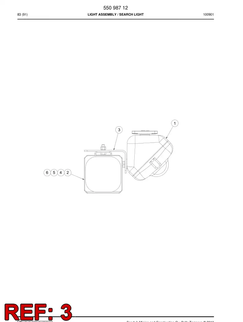 55098791 550 987 91 Plate - Sandvik Technical Drawing