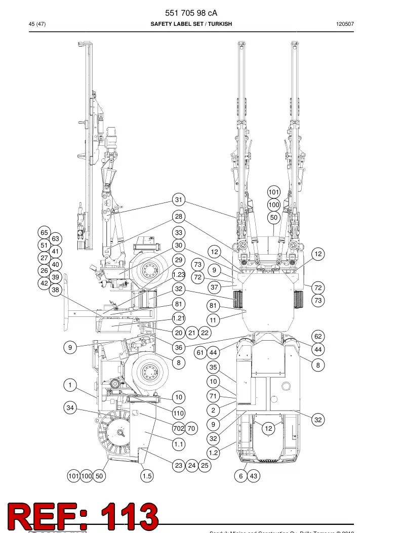 55098934 550 989 34 Sign - Sandvik Technical Drawing
