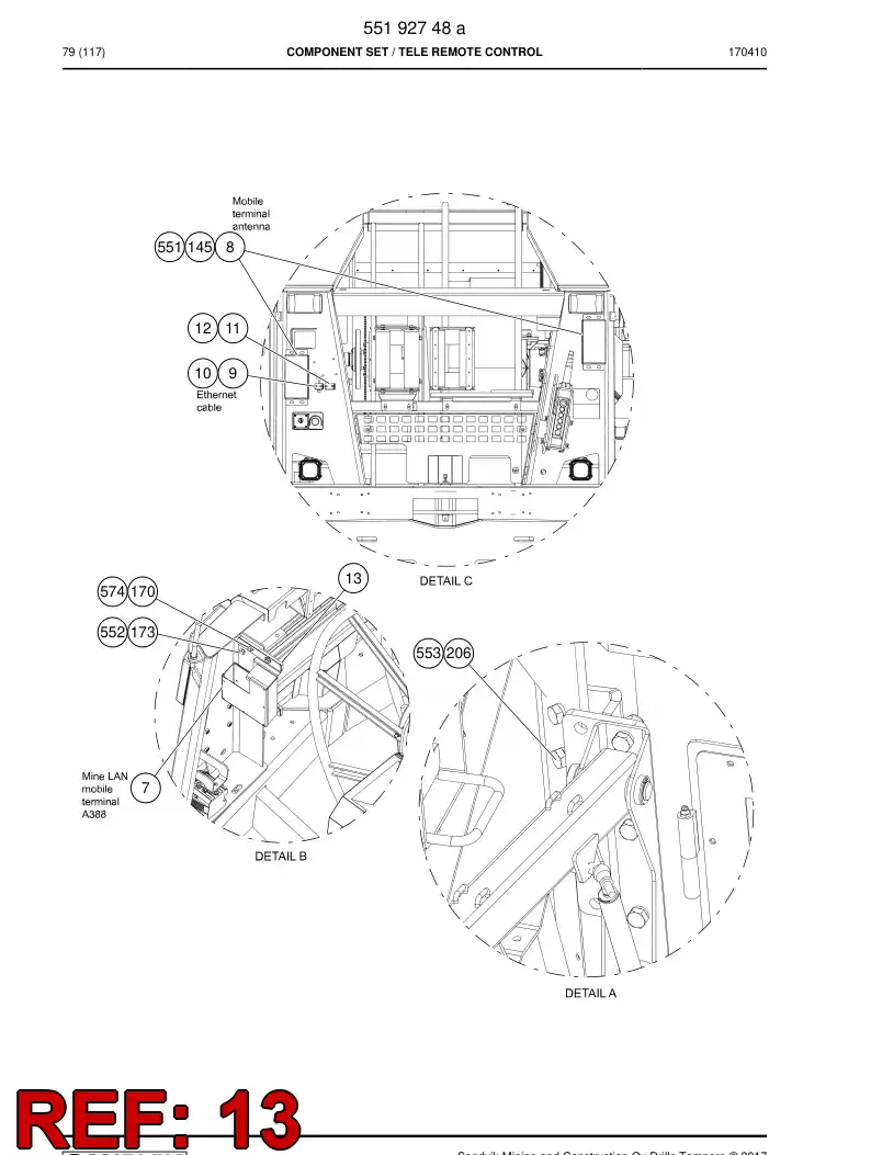 55098946 550 989 46 Plate, Mounting - Sandvik Technical Drawing