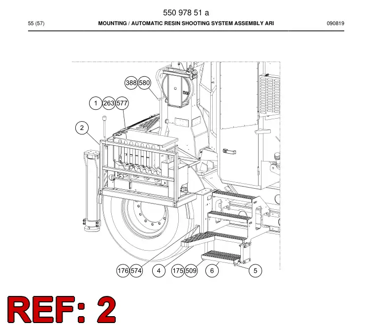 55098999 550 989 99 Supporting block assembly - Sandvik Technical Drawing
