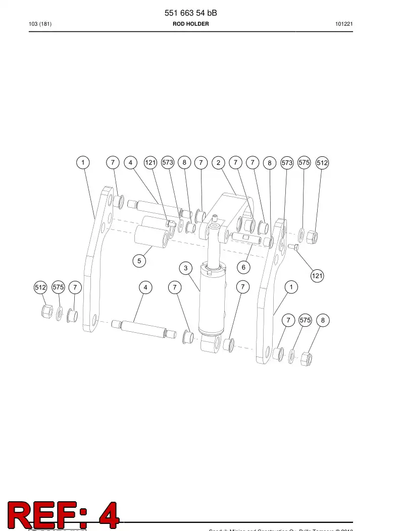 55099001 550 990 01 Pin - Sandvik Technical Drawing