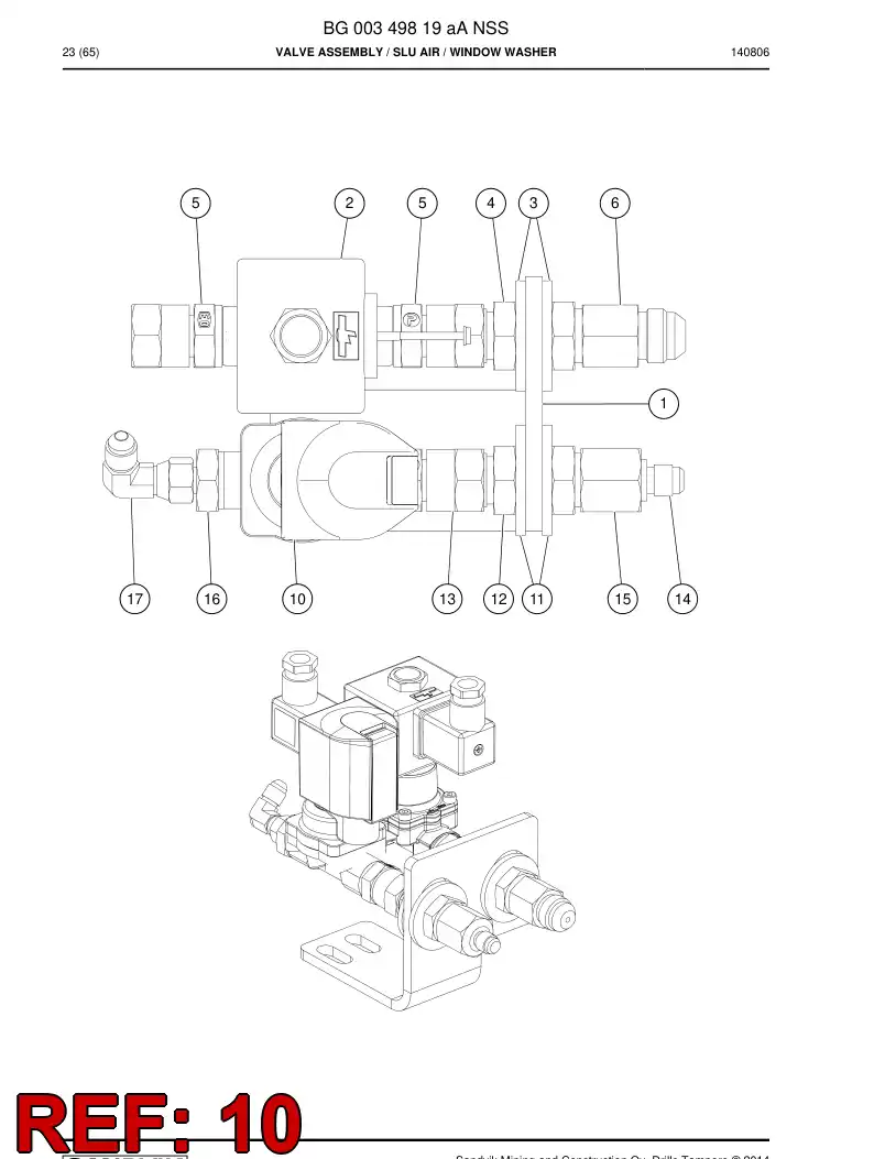 55099024 550 990 24 VLVULA, DIRECCIONAL - Sandvik Technical Drawing